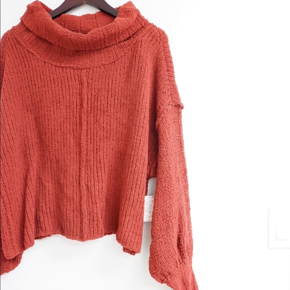 FREE PEOPLE BE YOURS KNITTED COWL SWEATER NWT ♥️ - Picture 7 of 10